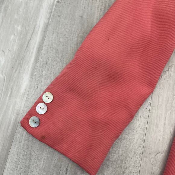 Talbots Pink Long Sleeve 4 Button Pockets Business Work Dress School Silk Blazer - Picture 6 of 8